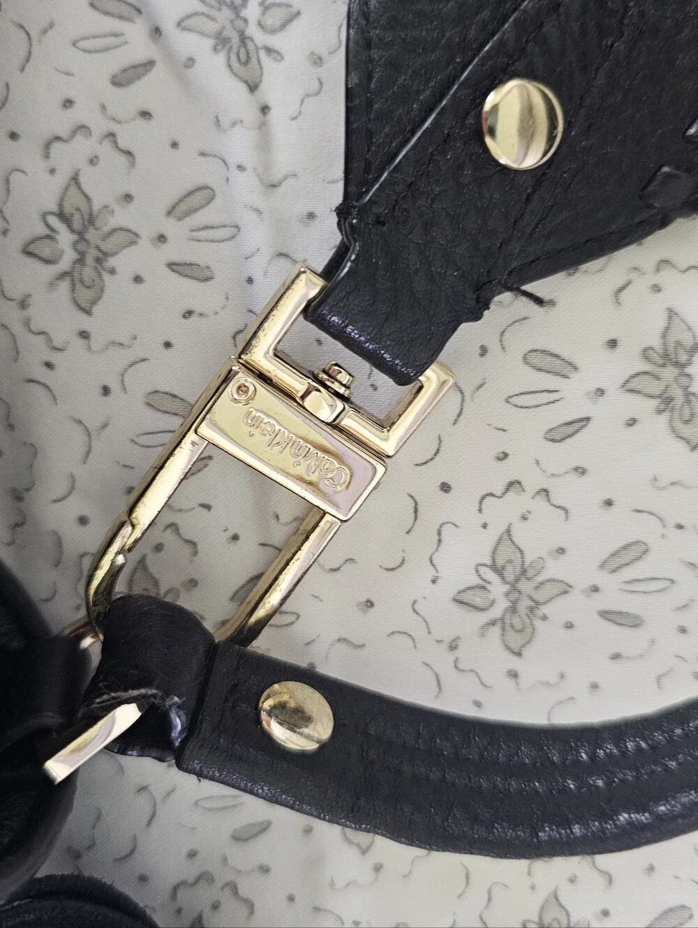 Calvin Klein Lynn Leather & Pebble Suede Hobo
